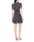 ფოტო #4 პროდუქტის Petite Floral Print Ruched Sleeve Fit & Flare Dress