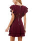 Фото #2 товара Juniors' Ruffle-Sleeve Fit & Flare Dress