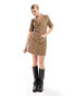 Фото #9 товара ASOS DESIGN button through cord mini dress in mocha