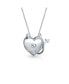 Devil Horns Heart Shape Slide Pendant Necklace For Women For Girlfriend Polished .925 Sterling Silver Necklace 16 Inches