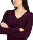 ფოტო #3 პროდუქტის Women's Cotton Cable Ivy V-Neck Sweater