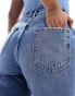 Pimkie high waisted mom jeans in blue wash Голубой, 32 - фото #4