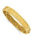 ფოტო #1 პროდუქტის 18k Yellow Gold and Satin Pattern Hinged Bangle Bracelet