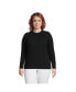 Фото #1 товара Plus Size Cotton Drifter Cable Crew Neck Sweater