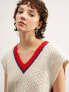 ASOS DESIGN knitted tank top with tipped edges in cable stitch