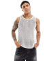 ASOS DESIGN knitted vest in metallic mesh in white