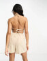 Фото #2 товара ASOS DESIGN keyhole beach playsuit in natural