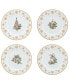 Фото #1 товара Holly Berry Gold Set of 4 Assorted Appetizer Plates, 6-1/4"