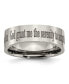 Фото #1 товара Titanium Polished Serenity Prayer Flat Wedding Band Ring