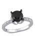 Фото #1 товара Black and White Diamond (2 ct. t.w.) Engagement Ring in 14k White Gold