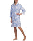 ფოტო #1 პროდუქტის Women's Quilted Floral Snap-Front Robe