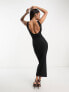 Фото #2 товара Fashionkilla sculpted scoop neck maxi dress in black