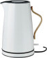 Фото #1 товара Stelton Wasserkocher Emma - Elektrischer Kocher - Kaffee- & Teekanne, skandinavisch - Filter, Trockenkoch-Sicherheitsschalter mit Abschaltung, Buchenholzgriff - 1,2 Liter, Grau, EU-Stecker