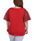 Plus Size Sequin-Front Poncho Top