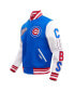 ფოტო #2 პროდუქტის Men's Royal Chicago Cubs Script Tail Wool Full-Zip Varity Jacket