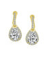 ფოტო #2 პროდუქტის Style Halo Clear Cubic Zirconia AAA CZ Fashion Formal Dangle Drop Teardrop Screw Back Clip On Earrings For Women Prom Bridesmaid Wedding Gold Plated