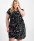 Plus Size Printed Faux-Wrap Jersey Dress