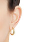 Polished and Diamond Cut Tube Hoop Earrings in 14K Yellow Gold, 20mm