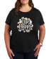 ფოტო #1 პროდუქტის Trendy Plus Size Live Happy Graphic T-shirt