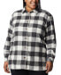 Фото #5 товара Plus Size Holly Hideaway Cotton Checked Flannel Tunic Shirt