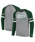 Фото #1 товара Men's Gray, Green New York Jets Kickoff Raglan Long Sleeve T-shirt