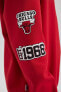 Fit Nba Chicago Bulls Boxy Fit Kapüşonlu Kalın Kumaş Sweatshirt