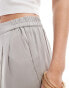 Фото #3 товара ASOS DESIGN Tall casual wide leg pull on trouser in grey