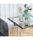 Silver Stainless Steel With Acrylic Frame Clear Glass Top End Table