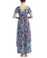 Фото #2 товара Maternity Faux Wrap Chiffon Maxi Dress