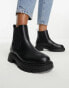 ASOS DESIGN Wide Fit Adjust chunky chelsea boots in black