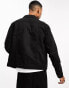 DTT slim fit denim jacket in black