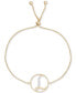 ფოტო #3 პროდუქტის Diamond Accent Initial Bolo Bracelet in 18k Gold-Plate