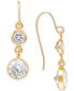 ფოტო #1 პროდუქტის Cubic Zirconia Double Drop Earrings in 14k Gold