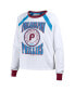 Women's White Distressed Philadelphia Phillies Raglan Long Sleeve T-shirt