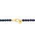 ფოტო #3 პროდუქტის Men's Marine Star Blue Freshwater Pearl (8mm) & Diamond (1/4 ct. t.w.) Beaded 22" Necklace in 14k Gold-Plated Sterling Silver