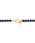 Men's Marine Star Blue Freshwater Pearl (8mm) & Diamond (1/4 ct. t.w.) Beaded 22" Necklace in 14k Gold-Plated Sterling Silver