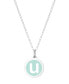 ფოტო #41 პროდუქტის Mini Initial Pendant Necklace in Sterling Silver and Mint Enamel, 16" + 2" Extender