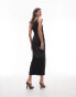 Topshop super soft shaping one shoulder slip dress in black