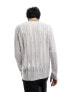 Фото #7 товара ASOS DESIGN muscle knitted jumper with laddering in white