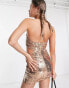 Kyo The Brand sequin cut out waist mini dress in gold