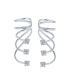 Minimalist Triple Spiral CZ Wire Cartilage Ear Cuff Wrap Cubic Zirconia Climber Crawler Helix Earring Sterling Silver