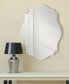 Frameless Beveled Oblong Scalloped Wall Mirror, 32" x 24" x 0.39"