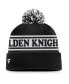 Men's Black Vegas Golden Knights Vintage-Like Sport Resort Cuffed Knit Hat with Pom