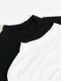 ASOS DESIGN long sleeve bodysuit with turtle neck 2 pack in black and white