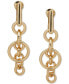 Gold-Tone Link Linear Clip On Earrings