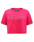 Фото #4 товара Women's Pink Chicago Cubs Triple Pink Boxy Cropped T-shirt