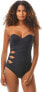 Фото #1 товара Carmen Marc Valvo 281455 Twisted Tides Bandeau One-Piece Swimsuit, Size 4