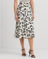Women's Printed Satin Midi Skirt