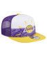 Фото #3 товара Men's Purple Los Angeles Lakers Arch A-Frame Trucker 9FIFTY Snapback Hat