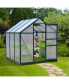 Фото #2 товара 6' x 6' x 7 Greenhouse Aluminum Frame Walk-In Garden Polycarbonate